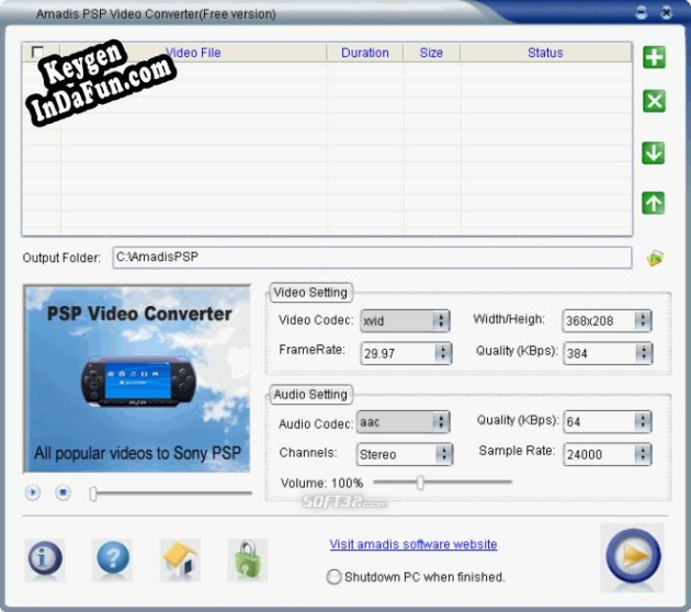 Amadis PSP Video Converter key free
