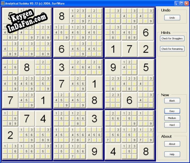 Key for Analytical Sudoku