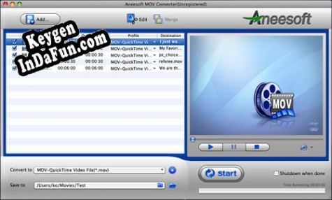 Aneesoft MOV Converter for Mac key free