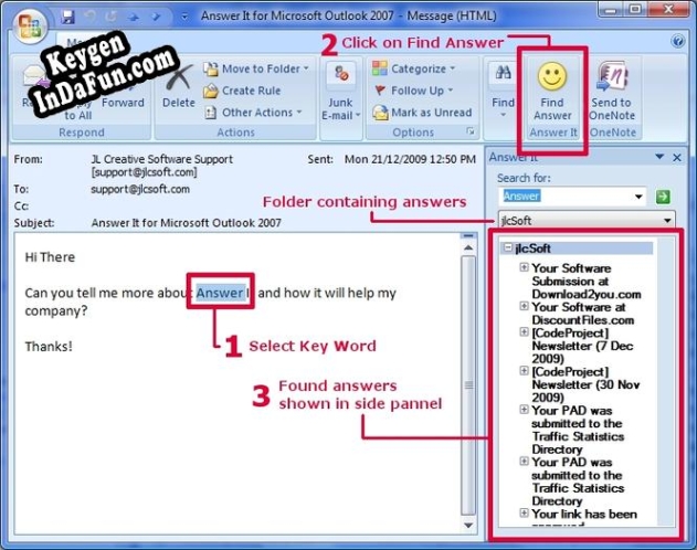Key generator for Answer It! add-in for Microsoft Outlook