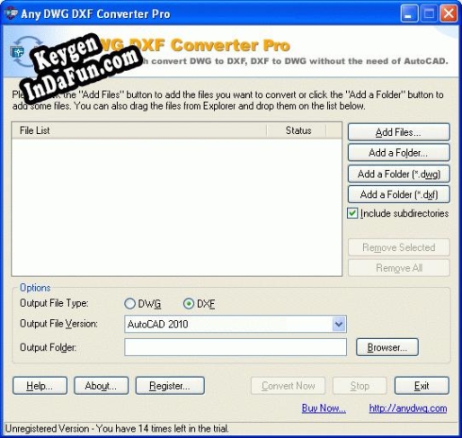 Registration key for the program Any DWG to DXF Converter Pro