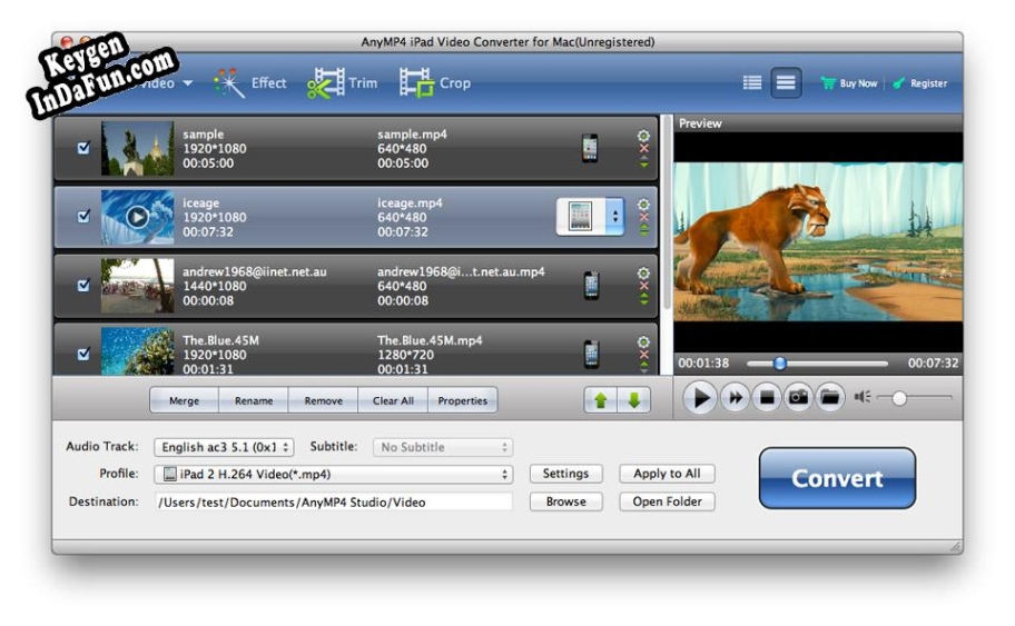 AnyMP4 iPad Video Converter for Mac Key generator