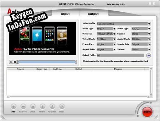 Key for Aplus FLV to iPhone Converter