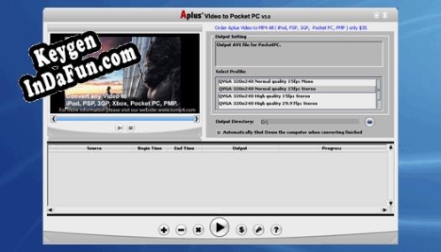 Aplus Video to Pocket PC Key generator
