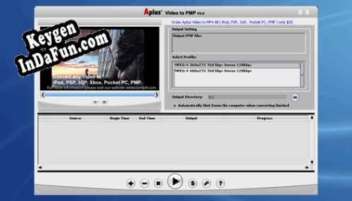 Activation key for Aplus Video to Portable Media Player