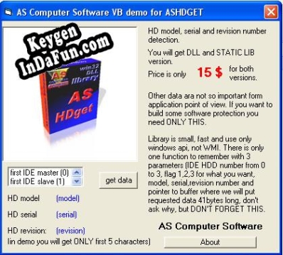 Activation key for AS HDGET WIN32 DLL