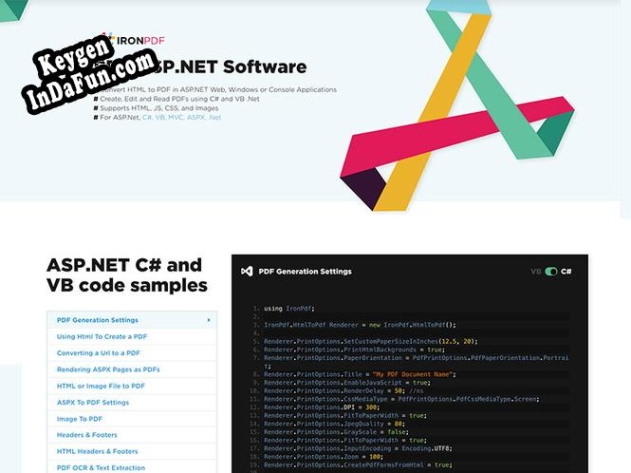 ASP.NET PDF Generator Key generator