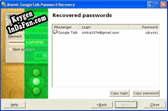 Free key for Atomic Google Talk Password Recovery