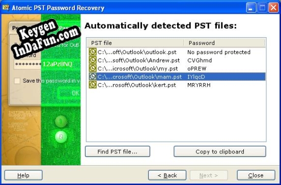 Atomic Pst Password Recovery key free