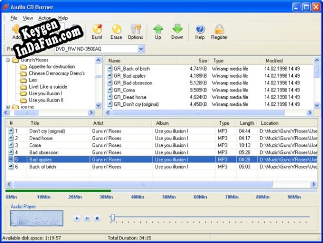 Key generator (keygen) Audio CD Burner