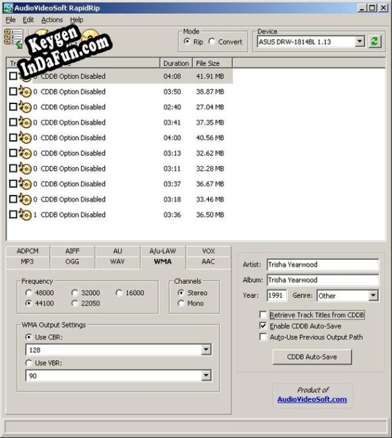 Activation key for AudioVideoSoft RapidRip