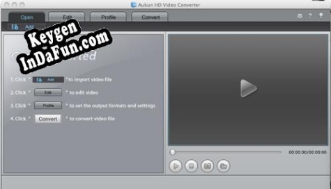 Key generator (keygen) AuKun HD Video converter for Mac