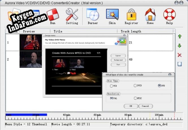 Aurora Video VCD/SVCD/DVD Converter Creator key free