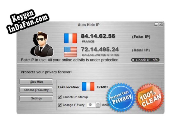 Key generator (keygen) Auto Hide IP