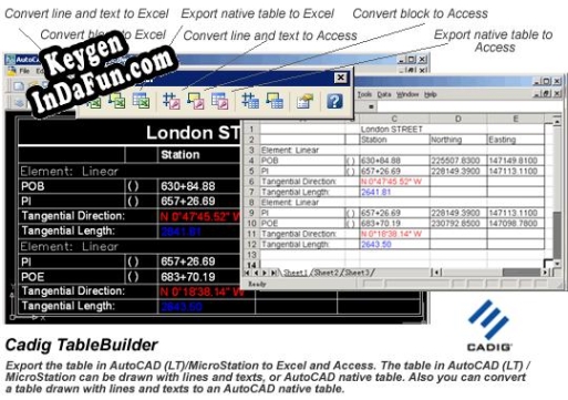 Key generator for AutoCAD LT Table to Excel - TableBuilder