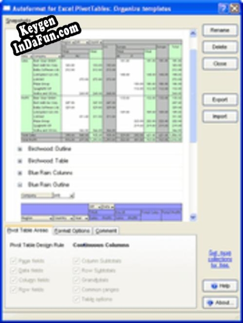 AutoFormat for PivotTables for Microsoft Excel 2.X activation key