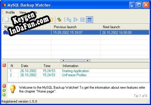 Backup Watcher for MySQL - Lite Edition serial number generator