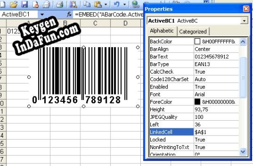 Barcode ActiveX Control serial number generator