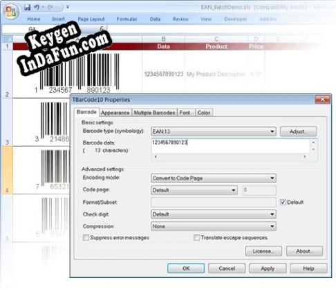 Barcode Generator ActiveX/OCX TBarCode Key generator