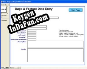 Activation key for Beta Program Bug & Feature Database