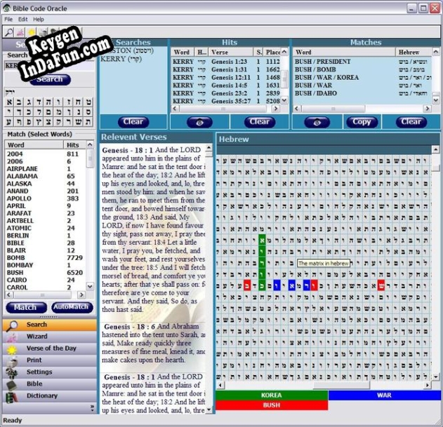 Key generator for Bible Code Oracle