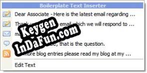 Key for Boilerplate Template Text Inserter