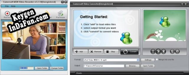 Registration key for the program Camersoft MSN Video Recorder