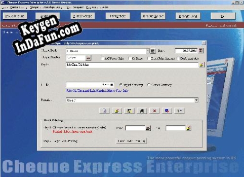 Check Printing System Cheque Express key free