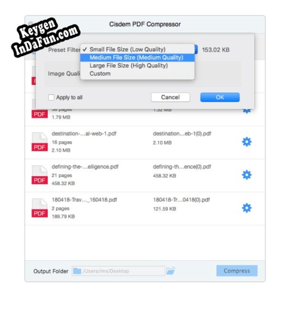 Free key for Cisdem PDF Compressor for Mac