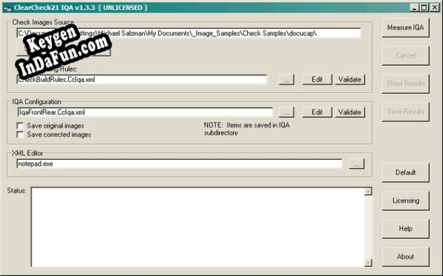 ClearCheck21 IQA Engine serial number generator