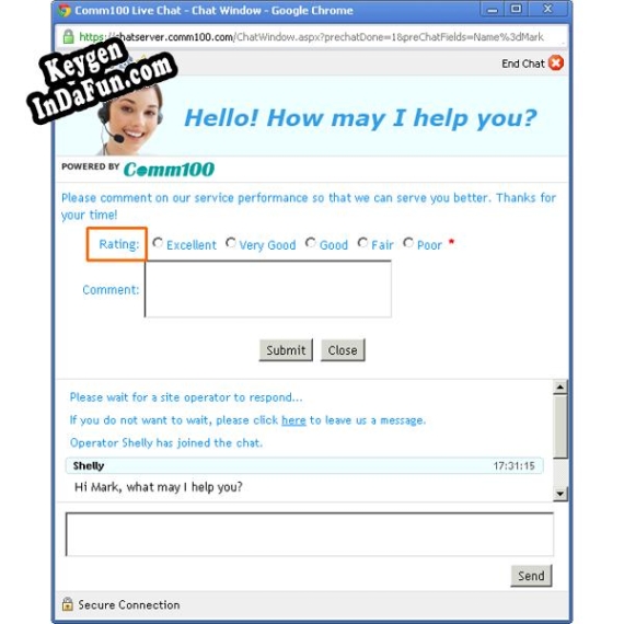 Comm100 Live Chat activation key