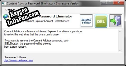 Key generator (keygen) Content Advisor Password Eliminator