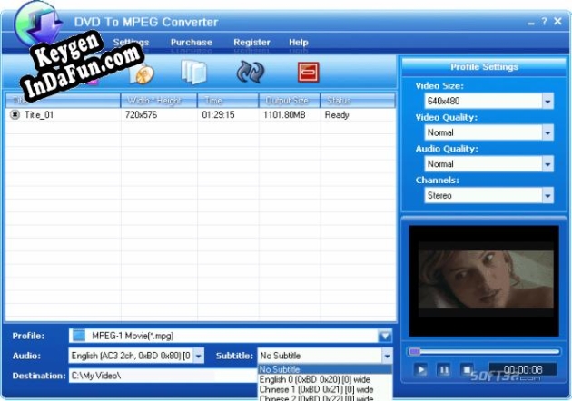 Convert DVD To MPEG use Eztoo Key generator