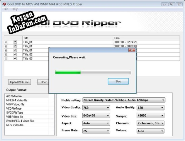 Activation key for Cool DVD to MOV AVI WMV MP4 iPod Ripper