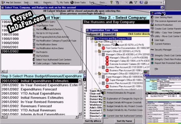 Corporate Budgeting and Accounting serial number generator