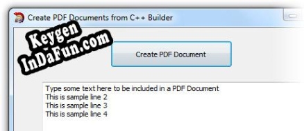 Create PDF documents from C++ Builder 2009 and later key generator