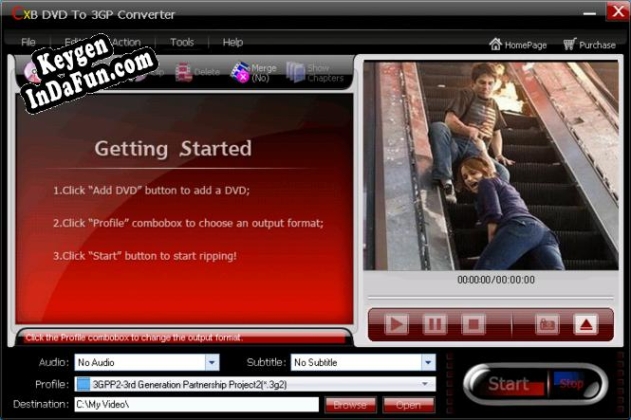 Free key for CXBSoft DVD To 3GP Converter