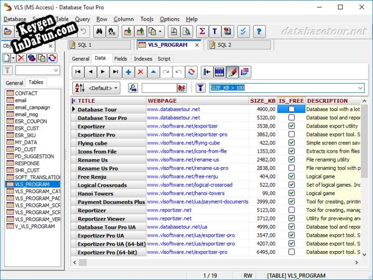 Key generator (keygen) Database Tour
