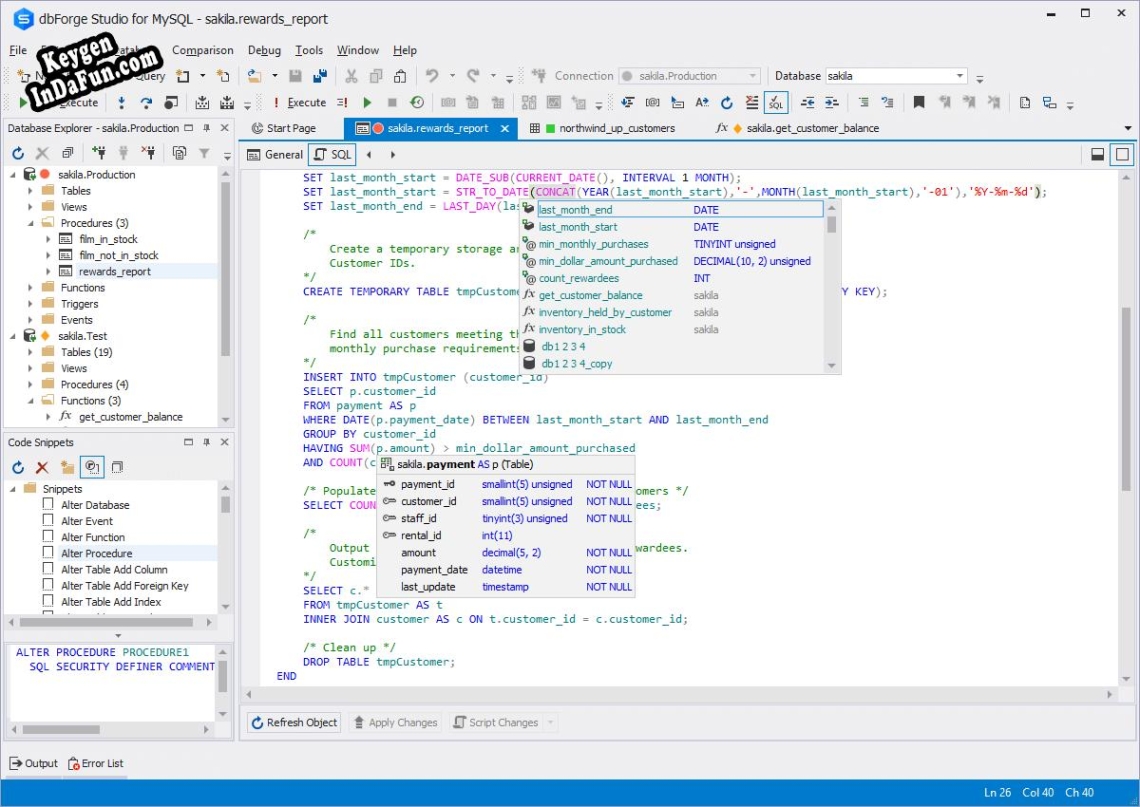 dbForge Studio for MySQL serial number generator