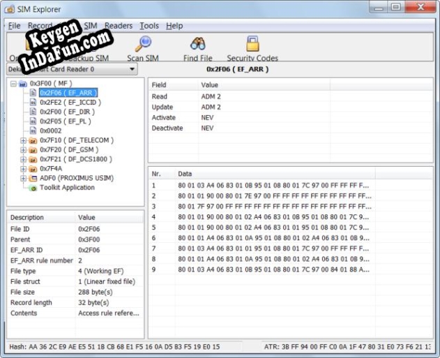 Key for Dekart SIM Explorer