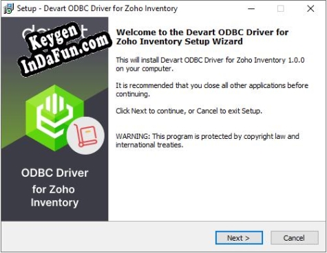 Registration key for the program Devart ODBC Driver for Zoho Inventory