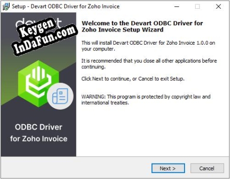 Registration key for the program Devart ODBC Driver for Zoho Invoice