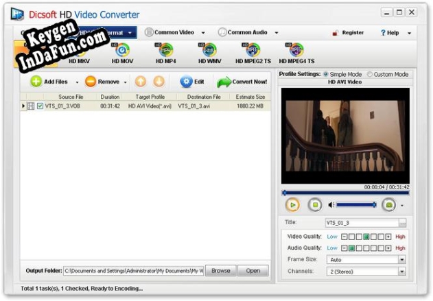Free key for Dicsoft HD Video Converter