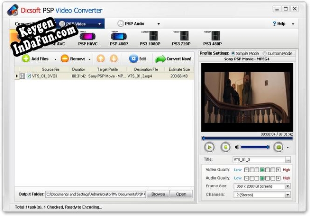 Dicsoft PSP Video Converter Key generator