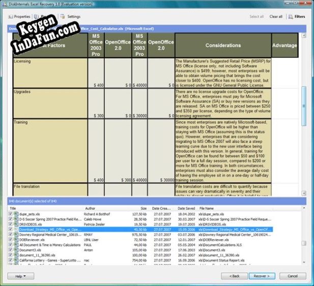 DiskInternals Excel Recovery serial number generator