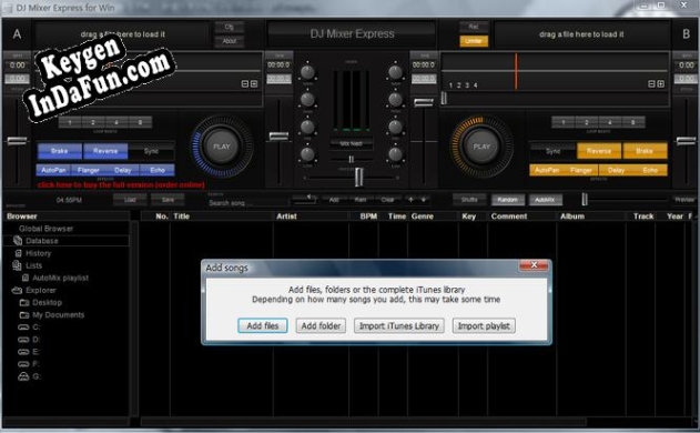 Registration key for the program DJ Mixer Express for Windows