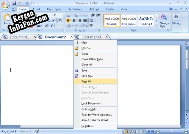 Free key for Document Tabs for Word 64 bit