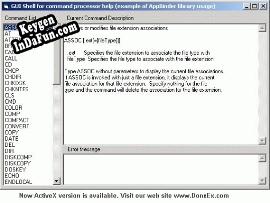 Registration key for the program DoneEx AppBinder ActiveX