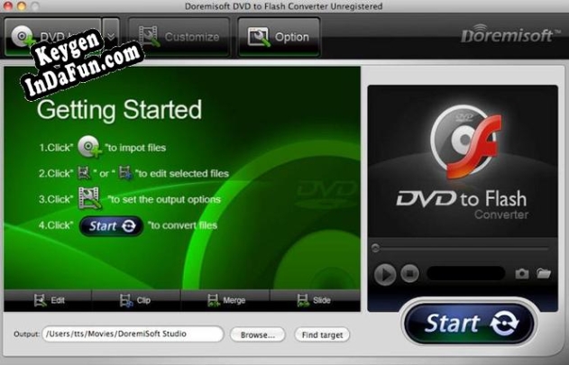 Key generator (keygen) Doremisoft DVD to Flash Converter for Mac