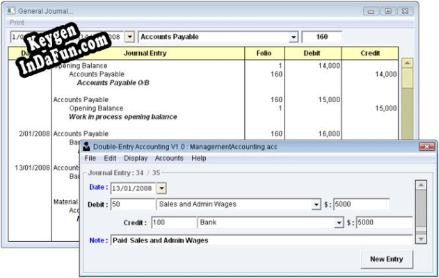 Key generator (keygen) Double Entry Accounting